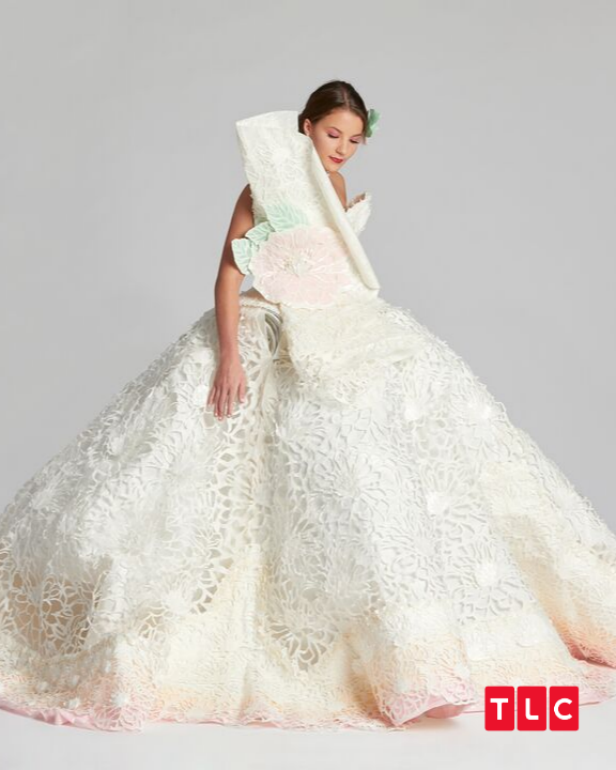 Wedding dress out outlet of toilet paper